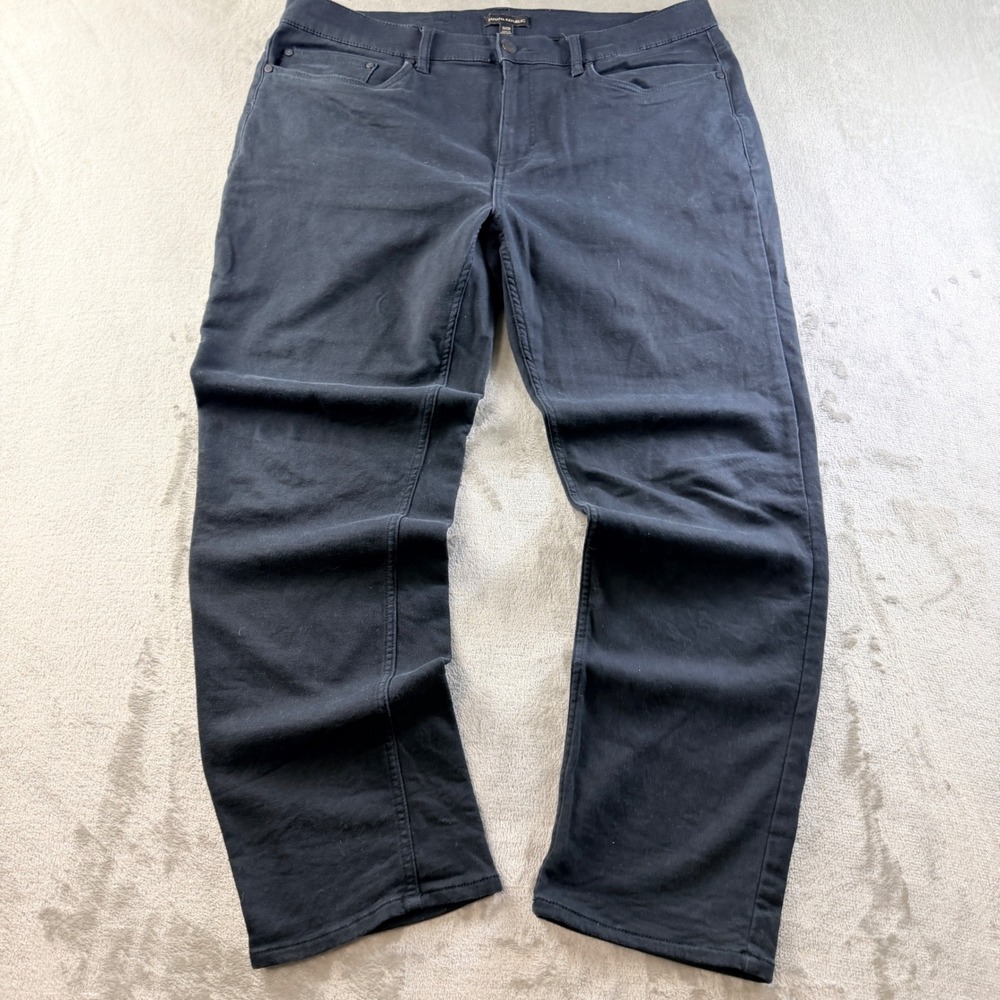 Banana Republic Men's Traveler Pants 36x30 Black Slim Straight Cotton Stretch